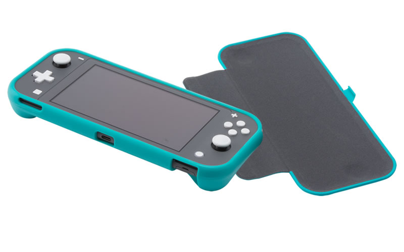 前面カバーは取り外し可能　CYBER・セパレートフラップカバー（SWITCH Lite用）〈ターコイズ〉